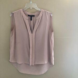 Blush Pink BCBGMaxAzria Silk Sleeveless Shirt L